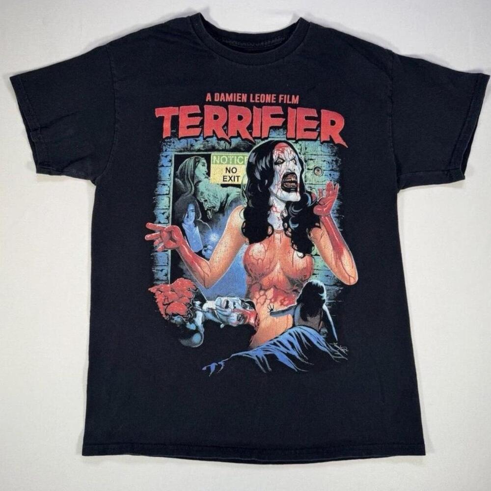 Black And Red Terrier Horror Movie T Shirt